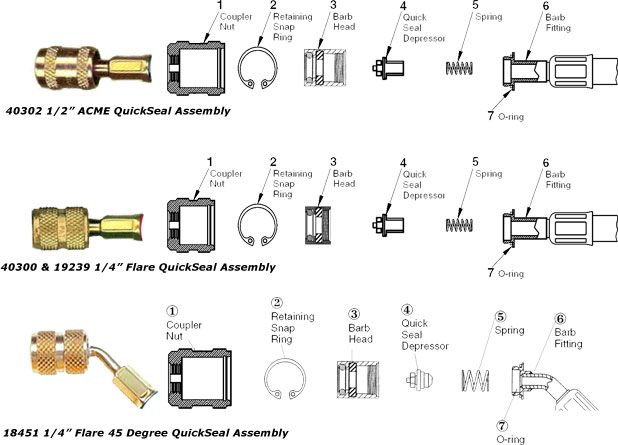 50pcs/set A/C 1/4" Charging Hose Manifold Repair Sealing O-ring Replacement QP 