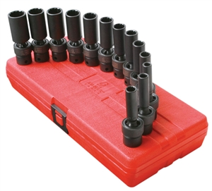3678 Sunex Tools 3/8” Drive Deep Universal 13 Piece 12 Point Metric ...